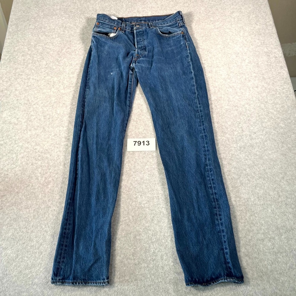 Levi's 501 Original Fit Jeans Mens 34x38 Blue Denim Medium Wash Straight Leg